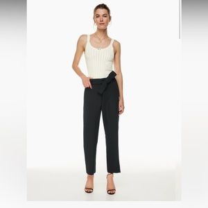 Aritzia Wilfred Black High Waisted Tie Waist Pants